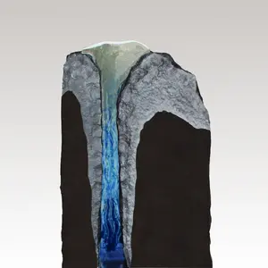Exklusives Grabmal Granit & blaues Glas frostsicher kaufen