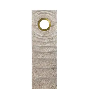 Levanto Vista Muschelkalk Doppelgrabstein mit Bronze Symbol Lebenskreis